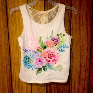 Top cream floral